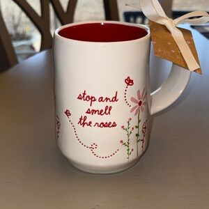 Rae Dunn Stop and Snell the Roses Mug